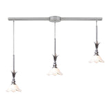 Balini 36'' Wide 3-Light Linear Pendant - Antique Silver and Cotton White 10100/3L-CW Elk Lighting