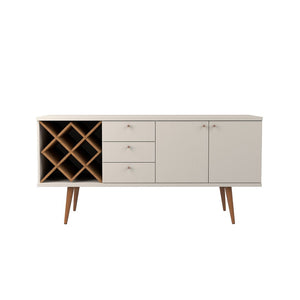 Utopia Sideboard in White Gloss and Maple Cream 1010451 Manhattan Comfort