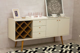 Utopia Sideboard in White Gloss and Maple Cream 1010451 Manhattan Comfort