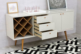 Utopia Sideboard in Off White and Maple Cream 1010452 Manhattan Comfort