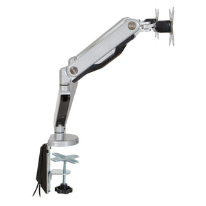 OSP Home Furnishings Double Monitor Arm Dual Setup with Gas Spring Articulation and Integrated Cable Management Silver A2MAD1730-SV