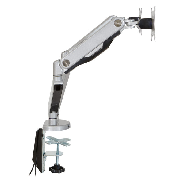 OSP Home Furnishings Double Monitor Arm Dual Setup with Gas Spring Articulation and Integrated Cable Management Silver A2MAD1730-SV
