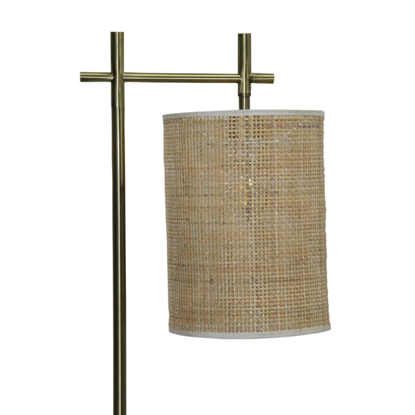 English Elm Ashcroft Furniture - Tall Corner Floor Lamp - Elegant Bamboo Shade Light For Cozy Living Rooms, Bedrooms & Office Spaces B183P315096