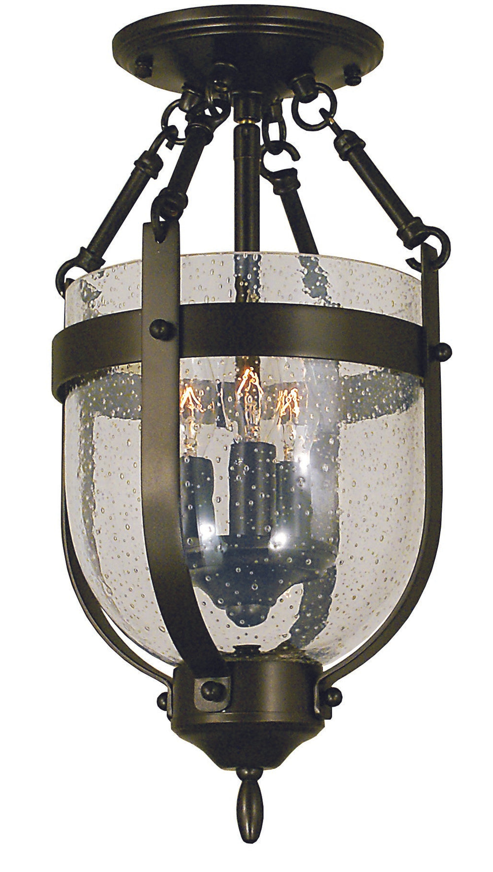 Framburg 3-light Classic Urn Flush Mount - Elegant Fixture For Timeless Home Décor, Made In The Usa Mahogany Bronze Metal 1010 Mb