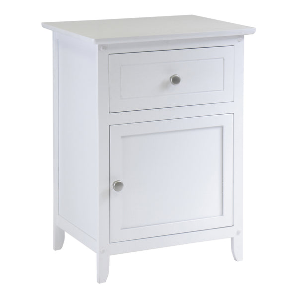Winsome Wood Eugene Accent Table - Versatile Nightstand With Drawer, White Finish & Elegant Satin Nickel Knobs White Solid ,Composite Wood 10115-winsome-wood