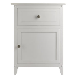 Winsome Wood Eugene Accent Table - Versatile Nightstand With Drawer, White Finish & Elegant Satin Nickel Knobs White Solid ,Composite Wood 10115-winsome-wood