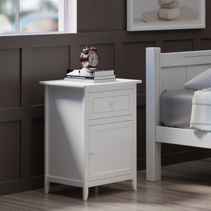 Winsome Wood Eugene Accent Table - Versatile Nightstand With Drawer, White Finish & Elegant Satin Nickel Knobs White Solid ,Composite Wood 10115-winsome-wood