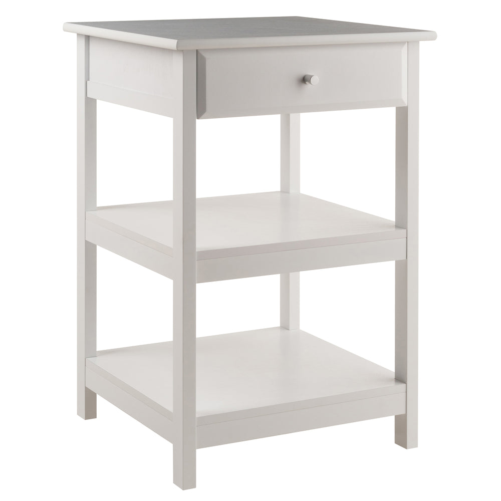 Winsome Wood Delta Home Office Printer Stand - Stylish White Storage With Soft-close Drawer & Open Shelves White Composite Wood 10121-winsome-wood
