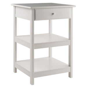 Winsome Wood Delta Home Office Printer Stand - Stylish White Storage With Soft-close Drawer & Open Shelves White Composite Wood 10121-winsome-wood