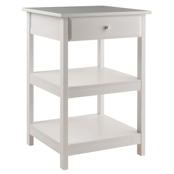 Winsome Wood Delta Home Office Printer Stand - Stylish White Storage With Soft-close Drawer & Open Shelves White Composite Wood 10121-winsome-wood