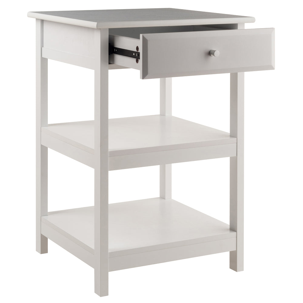 Winsome Wood Delta Home Office Printer Stand - Stylish White Storage With Soft-close Drawer & Open Shelves White Composite Wood 10121-winsome-wood