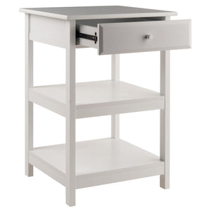 Winsome Wood Delta Home Office Printer Stand - Stylish White Storage With Soft-close Drawer & Open Shelves White Composite Wood 10121-winsome-wood