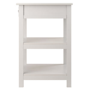 Winsome Wood Delta Home Office Printer Stand - Stylish White Storage With Soft-close Drawer & Open Shelves White Composite Wood 10121-winsome-wood