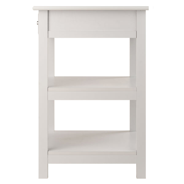 Winsome Wood Delta Home Office Printer Stand - Stylish White Storage With Soft-close Drawer & Open Shelves White Composite Wood 10121-winsome-wood
