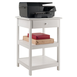 Winsome Wood Delta Home Office Printer Stand - Stylish White Storage With Soft-close Drawer & Open Shelves White Composite Wood 10121-winsome-wood