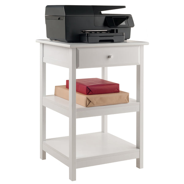 Winsome Wood Delta Home Office Printer Stand - Stylish White Storage With Soft-close Drawer & Open Shelves White Composite Wood 10121-winsome-wood
