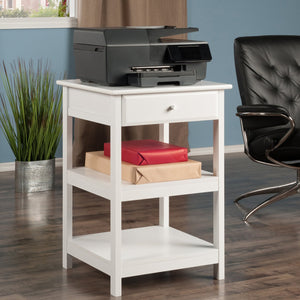Winsome Wood Delta Home Office Printer Stand - Stylish White Storage With Soft-close Drawer & Open Shelves White Composite Wood 10121-winsome-wood