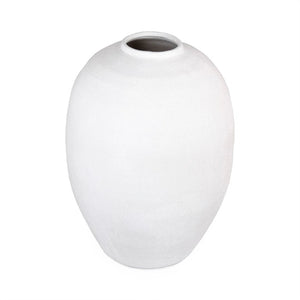 Zentique Matte White Vase — Minimalist Terracotta Accent with Smooth Matte Finish for Modern Sculptural Styling W14.25 x H20.25 x D14.25 10130 A584A
