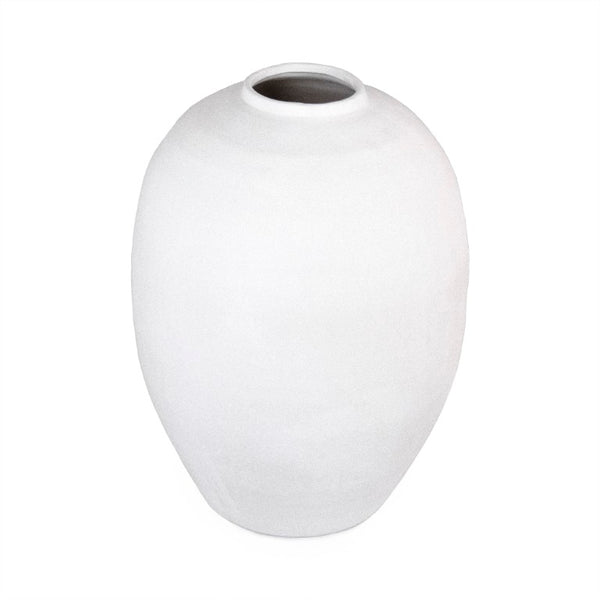 Zentique Matte White Vase — Minimalist Terracotta Accent with Smooth Matte Finish for Modern Sculptural Styling W14.25 x H20.25 x D14.25 10130 A584A