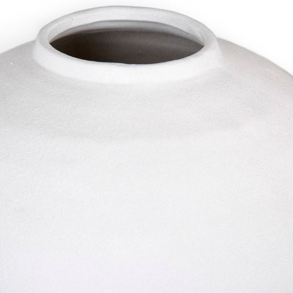 Zentique Matte White Vase — Minimalist Terracotta Accent with Smooth Matte Finish for Modern Sculptural Styling W14.25 x H20.25 x D14.25 10130 A584A