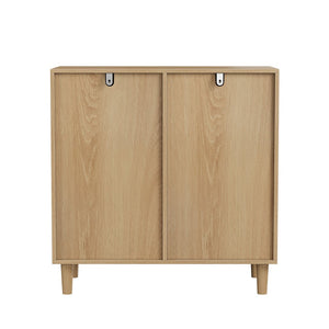 English Elm Sloping Tilt Out Laundry Cabinet with Dual Hamper Bins Oak Mdf Bathroom Storage W1706P465303