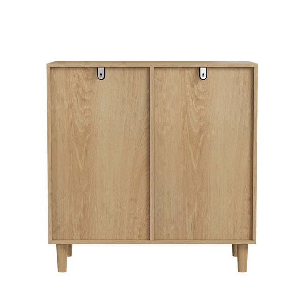 English Elm Sloping Tilt Out Laundry Cabinet with Dual Hamper Bins Oak Mdf Bathroom Storage W1706P465303