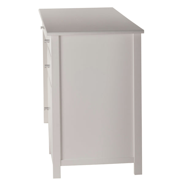Winsome Wood Delta Contemporary White Writing Desk With Soft-close Drawers, Stylish Office Organization Solution White Composite Wood 10147-winsome-wood