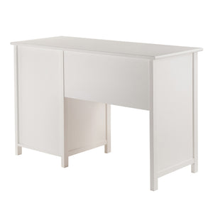 Winsome Wood Delta Contemporary White Writing Desk With Soft-close Drawers, Stylish Office Organization Solution White Composite Wood 10147-winsome-wood
