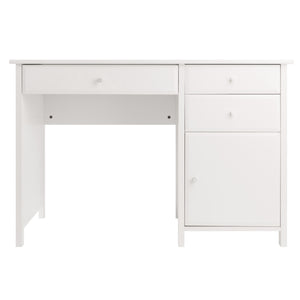 Winsome Wood Delta Contemporary White Writing Desk With Soft-close Drawers, Stylish Office Organization Solution White Composite Wood 10147-winsome-wood