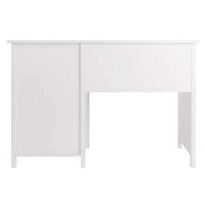 Winsome Wood Delta Contemporary White Writing Desk With Soft-close Drawers, Stylish Office Organization Solution White Composite Wood 10147-winsome-wood