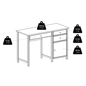 Winsome Wood Delta Contemporary White Writing Desk With Soft-close Drawers, Stylish Office Organization Solution White Composite Wood 10147-winsome-wood
