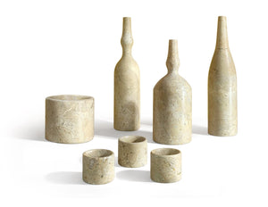 English Elm 7 Piece Genuine Marble Vanity Decor Set with Honed Gold Beige Finish Natural Veining W1696P262946