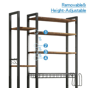 English Elm 8-tier Freestanding Over Toilet Organizer with Side Racks and Drain Basket Vintage Brown W2641P418457