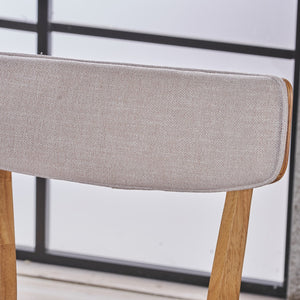 English Elm Caleb Mid Century Upholstered Dining Chairs Rubberwood Tapered Legs Set of 2 Light Beige,Natural N768P379763L