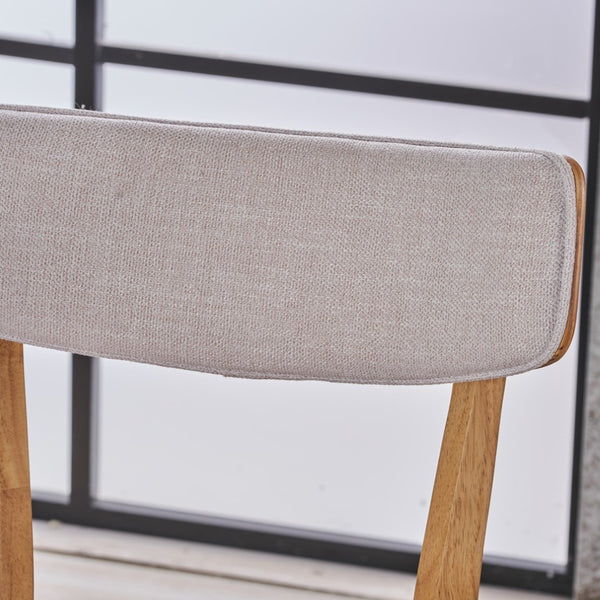 English Elm Caleb Mid Century Upholstered Dining Chairs Rubberwood Tapered Legs Set of 2 Light Beige,Natural N768P379763L