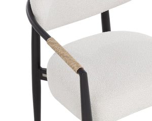 Sunpan MARITA Outdoor Dining Armchair - Contemporary Wicker Weave for Stylish Patio Comfort and Durability Black 112101V