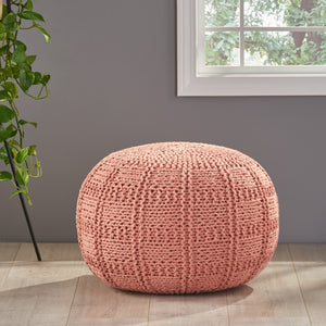 Christopher Knight Home® Noble House Yuny Knitted Cotton 20 X 20 Round Pouf