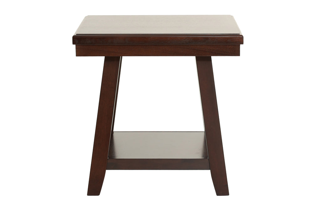 English Elm Modern Walnut Finish End Table with Open Shelf, Solid Rubberwood Legs, 22" x 24" x 22"H Stylish Storage B011P396188
