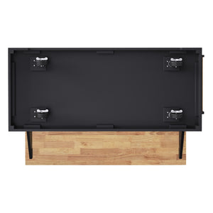 English Elm K&k Farmhouse Rolling Kitchen Island Rubberwood Drop Leaf 3 Drawers 4 Cabinet Doors Black N707S195395B
