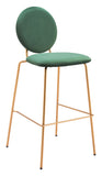 Odessa Barstool - Set of 2 Green & Gold 109806 Zuo Modern