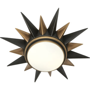 Robert Abbey Cosmos Flushmount Deep Patina Bronze Finish with Warm Brass Accents Frosted Glass Diffuser