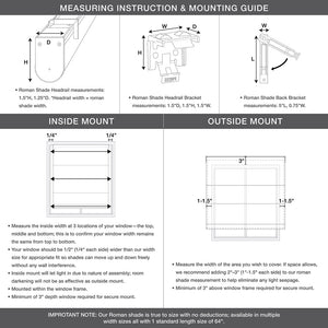 English Elm Bamboo Light Filtering Roman Shade 64"L - Eco-Friendly, Privacy Enhancing, Easy Install Window Treatment B035129696