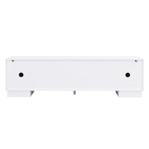 English Elm Vibe Haus Minimalist Media Console with Cabinets and Drawers for Living Room N724P360376K