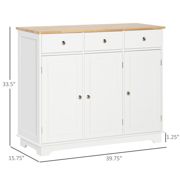 English Elm Adjustable Freestanding Kitchen Hutch with Glass Doors Microwave Station and Drawers T3971P429261