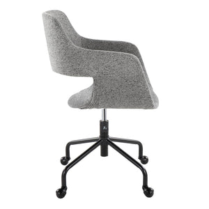 English Elm Contemporary Grey Fabric Office Chair with Sculpted Backrest and Swivel Metal Base B202P223946