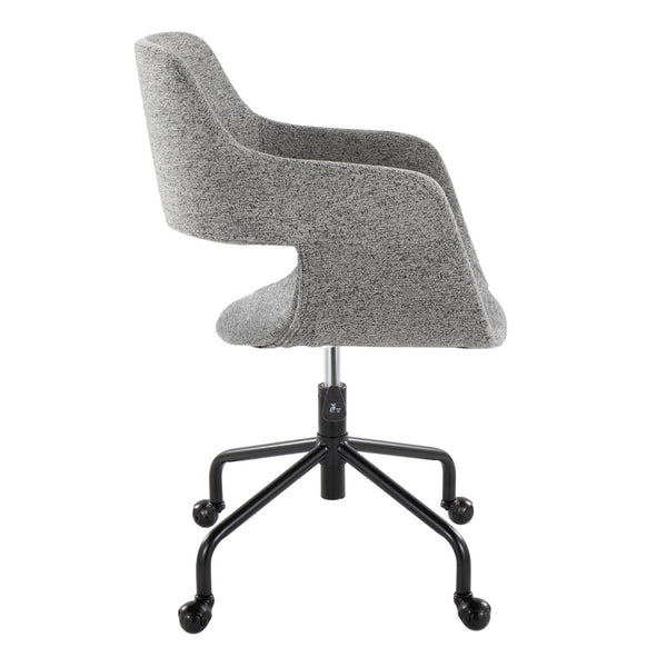 English Elm Contemporary Grey Fabric Office Chair with Sculpted Backrest and Swivel Metal Base B202P223946