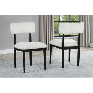 English Elm Contemporary Plush Boucle Dining Chairs Set of 2 with Padded Seat & Back, Solid Wood Frame, Chic Design Black 36.5 L x 12.25 W x 21.5 H B011P366717