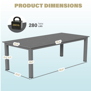 English Elm A Versatile Outdoor Dining Table For Patios, Balconies & Gardens - Durable, Low-Maintenance Design T3898P371399