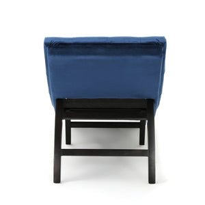 English Elm Christopher Knight Home® - CHAISE Tufted Curved Lounge Chair for One Person — Elegant Accent Recliner with Contoured Comfort and Style Antique Navy Blue 60127.00NVLTCBLT