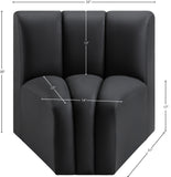 Arc Black Vegan Leather Curved Corner 101Black-CC Meridian Furniture